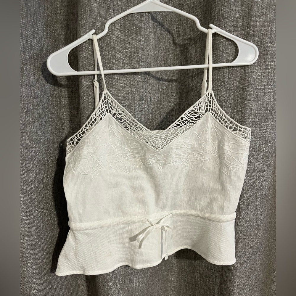 O'Neill Ivory Embroidered V-Neck Top